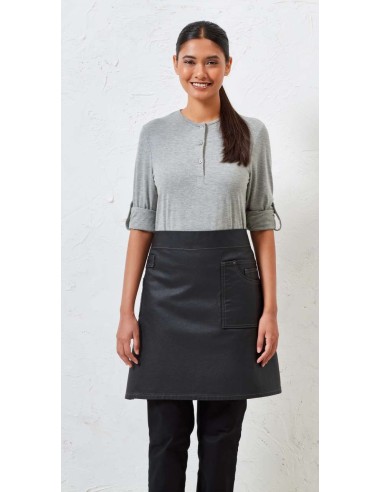 PRE-PR135-Division Waxed Look Denim Waist Apron